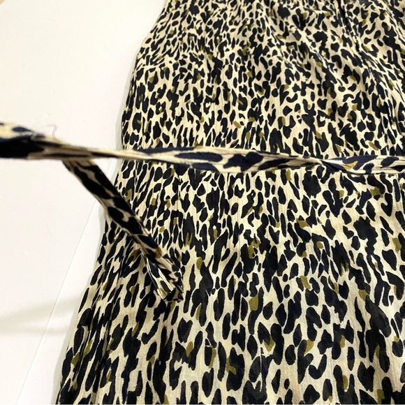 Maxi Tank Sleeveless Dress Set Large Matching Over-Blouse Brown Cheetah Mob Wife - Picture 11 of 15